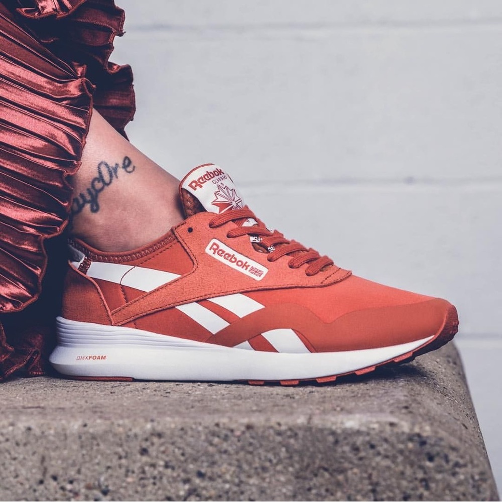 Reebok Red and White Athletic Sneakers